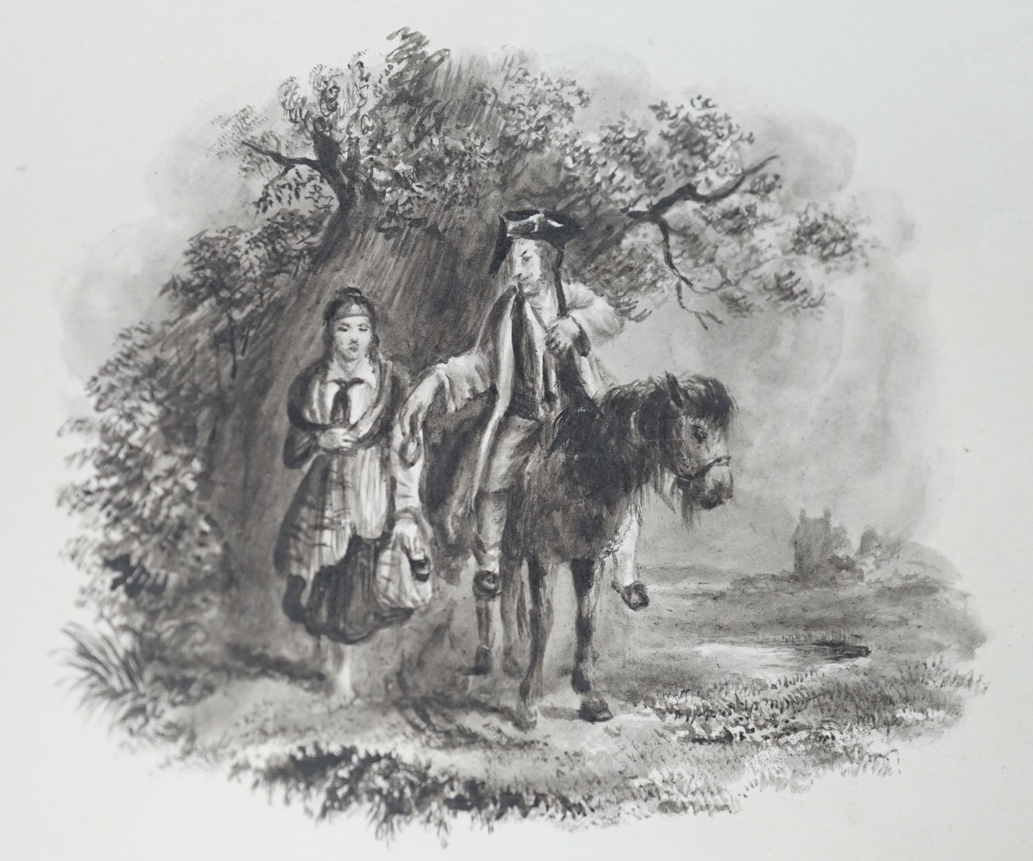 George Richard Vawser Snr. (1815-1888) - an album of 23 watercolour drawings, mainly monochrome landscapes, one signed and dated, 1830, largest 10 x 15cms.